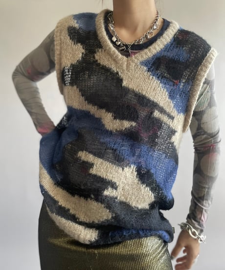 【USED】 Heaven Mohair Knit Vest /241006-013