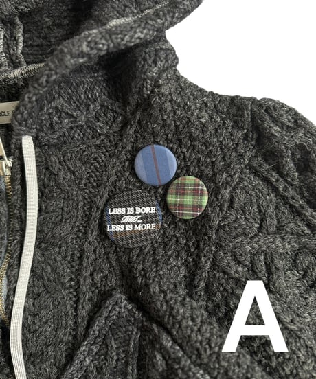 【RE;CIRCLE】 RE Aran Knit Double Zip-up Parka / Charcoal / 251030-006