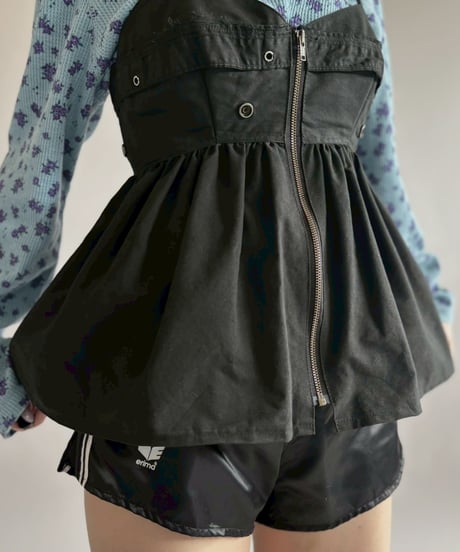 【RE;CIRCLE】 RE U.S Military Rebuild Corset Bustier Black / 260423-002