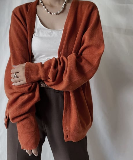 【USED】 Acrylic Knit Cardigan④/210930-033