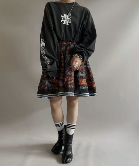 【USED】 Patterned Lame Skirt / 230923-025