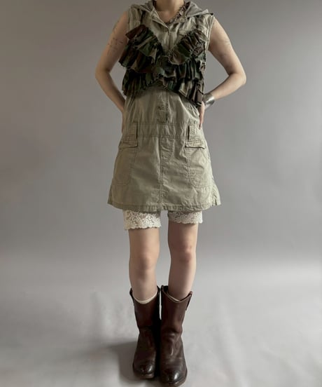 【RE;CIRCLE】 RE Camo Back Ribbon Frill Bustier / 260618-004