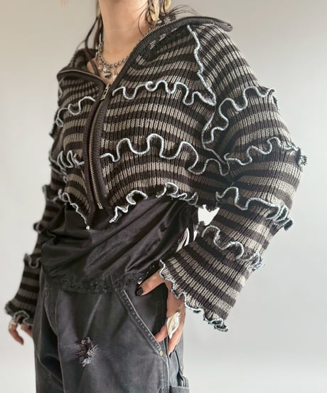 【RE;CIRCLE】 RE Mellow Zip up Knit Top /  251023-025