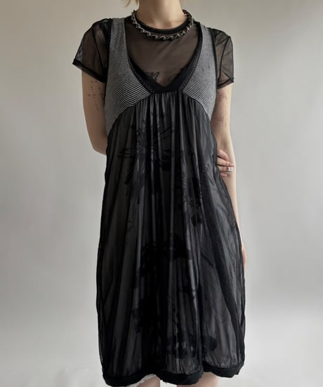 【USED】 Border Flower Pattern One-Piece  / 250531-015
