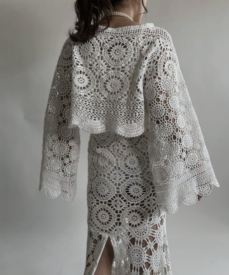 【RE;CIRCLE】 RE Crochet Lace Shirt Tops / 220427-012