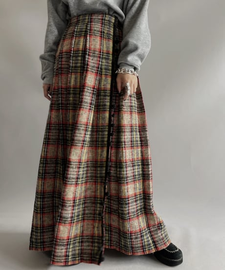 【USED 】 Tartan Check Wrap Long Skirt/ 231202-008