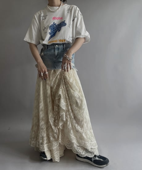 【USED】 Made in USA 89's Hanes Kings Sign T-Shirt/ 240429-028