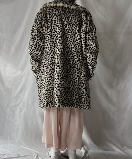 【USED】     Leopard Patterned Fur Coat/211202-023