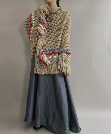 【USED】  Knit Poncho / 221015-024