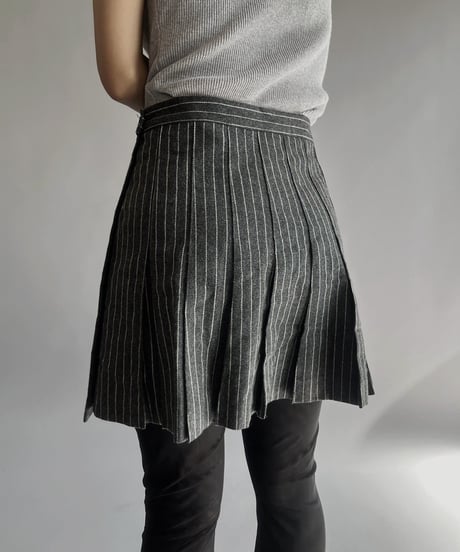 【USED】 Stripe Patterned Mini Skirt/  240224-026