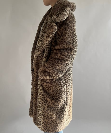 【USED】 Leopard Patterned Fake Fur Jacket /241221-007