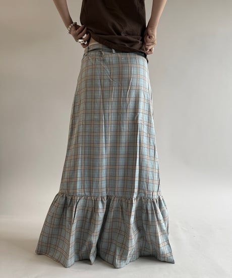 【USED】 PRETTY DAMAGE Check Pattern Design Long Skirt /250510-098