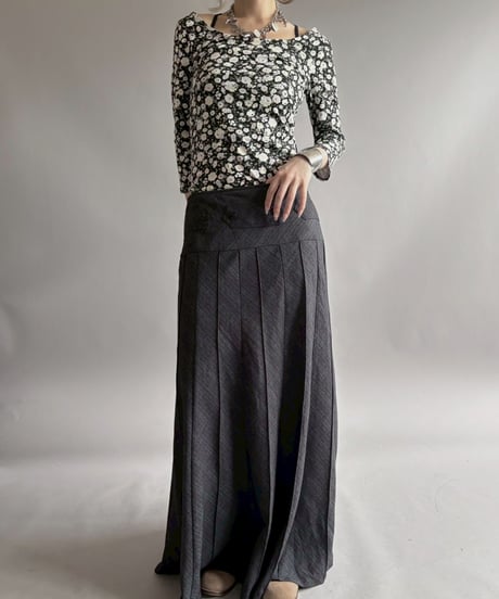 【USED】 Check Pattern Pleats Skirt /260425-019