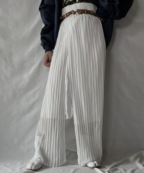 【USED】 Poly Pleats Long Skirt①/210921-028