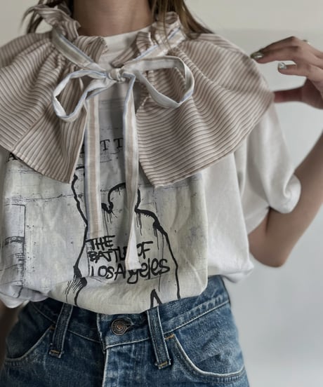 【RE;CIRCLE】 RE Striped Shirt Detachable Collar + Bolero / 220609-011
