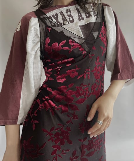 【USED】 Flower Pattern Poly One-piece / 230506-024