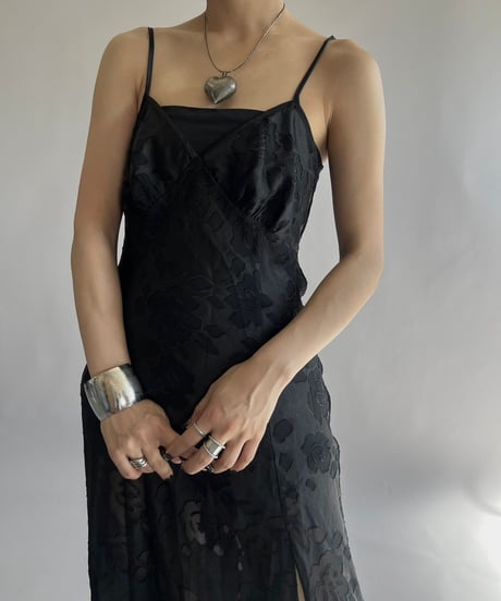 【USED】 Flower Patterned Camisole Long One-Piece/25227-005
