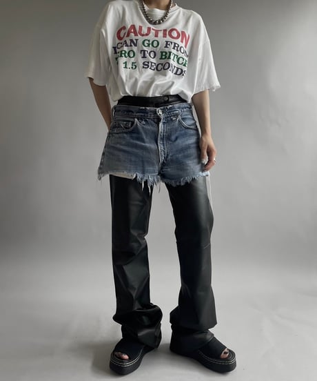 【USED】80~90's CAUTION T-Shirt /240729-033