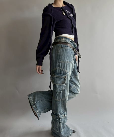 【RE;CIRCLE】 RE Hooded Acrylic Short Cardigan / 251016-002