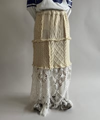 【RE;CIRCLE】 RE Aran Knit Crochet Switching Skirt / 250213-002