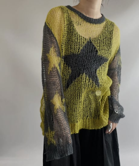 【USED】 MARC JACOBS Star Patterned Mesh Knit Top / 231028-020