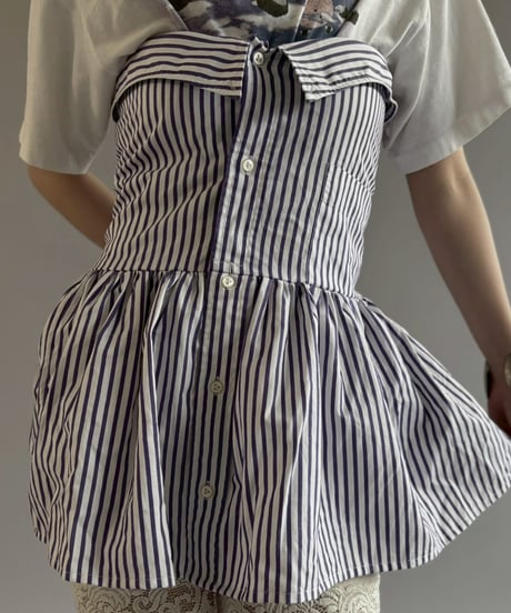 【RE;CIRCLE】  RE Stripe Shirt Mini One-Piece / 260611-006