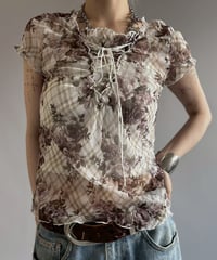 【USED】 Sheer Design S/S Top / 260622-011