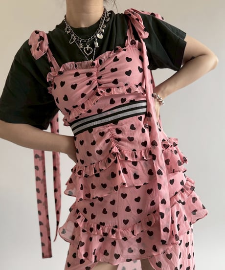 【USED】 Heart Pattern Camisole One-Piece/250510-074