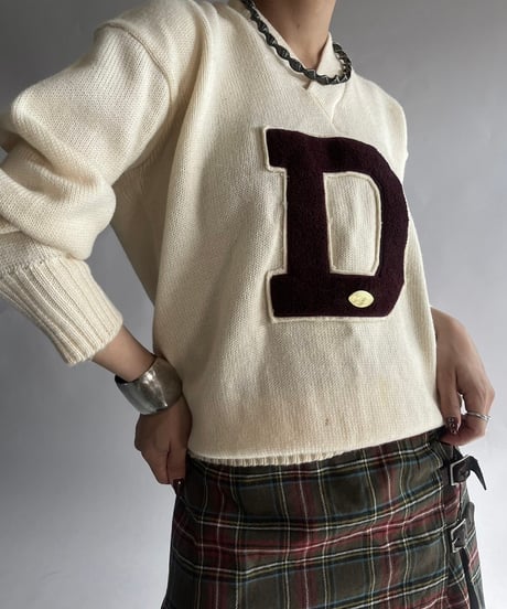 【USED】 Vintage Lettered Knit Top/241130-014