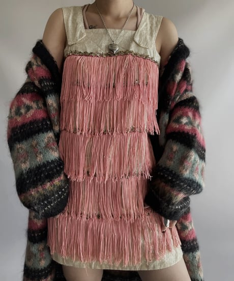 【USED】 Lame Fringe Camisole Top / 231112-014