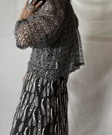 【USED】  Crochet Knit L/S Top ③/211014-036