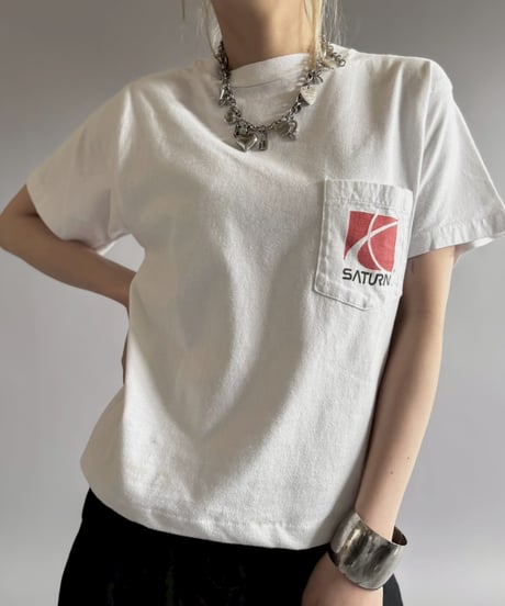 【USED】 RESIZED Made in USA Hanes SATURN T-Shirt / 260627-015