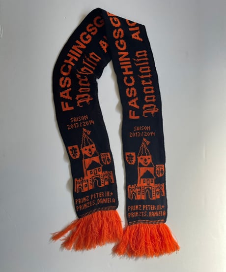 【USED】 Knit Soccer Muffler Orange × Black / 230206-029