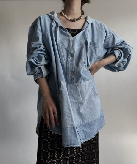 【RE;CIRCLE】 RE Denim Shirt Mexican Hoodie / 220423-020