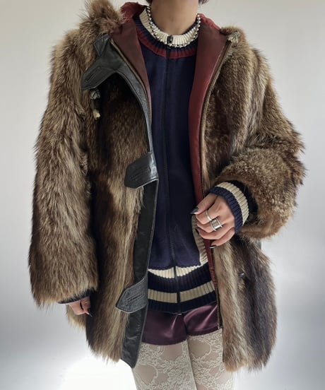 【USED】YUDOFSKY Real Fur Hooded Jacket TALON Zipper /250104-033