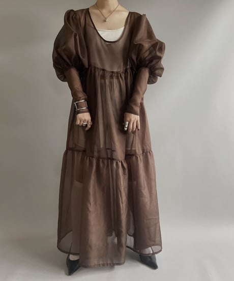 【RE;CIRCLE】 RE Sheer Puff Sleeve One-piece / 230706-004