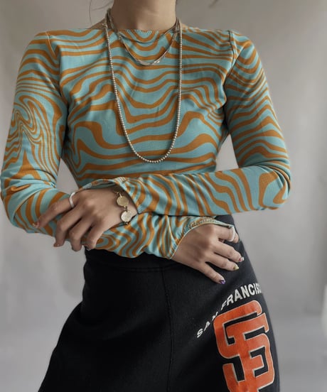 【USED】 Patterned L/S Leotard / 230408-020