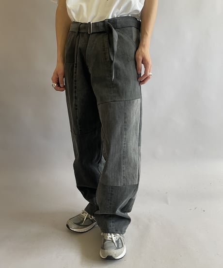 【RE;CIRCLE】 RE Denim Patch Work Pants Black / 230909-027