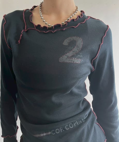 【USED】 Cop.Copine Rib Mellow Numbering Top  /251014-013