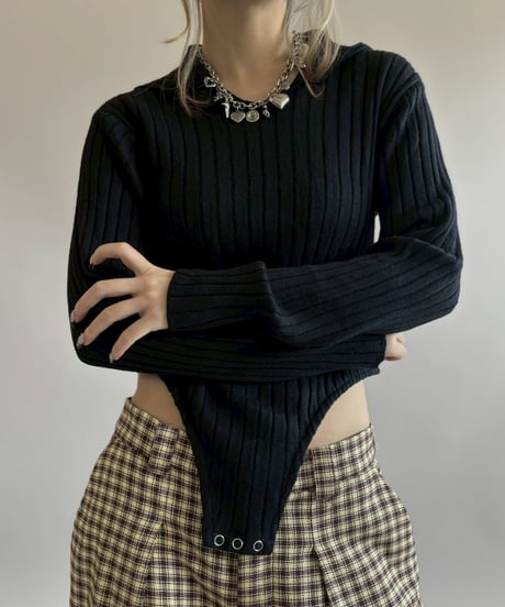 【RE;CIRCLE】 RE Rib Knit Leotard Top / 260416-004