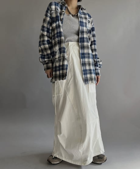 【Mashup Products】 Silk Screen Cotton 100% Check patterned Shirt/  240217-010