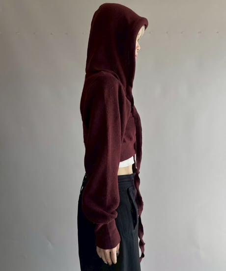 【RE;CIRCLE】 RE Hooded Acrylic Short Cardigan / 251016-007