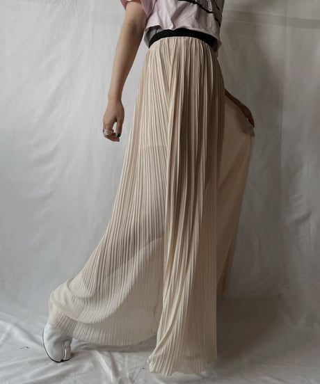 【USED】 Poly  Long Pleats Skirt④/20210819-033