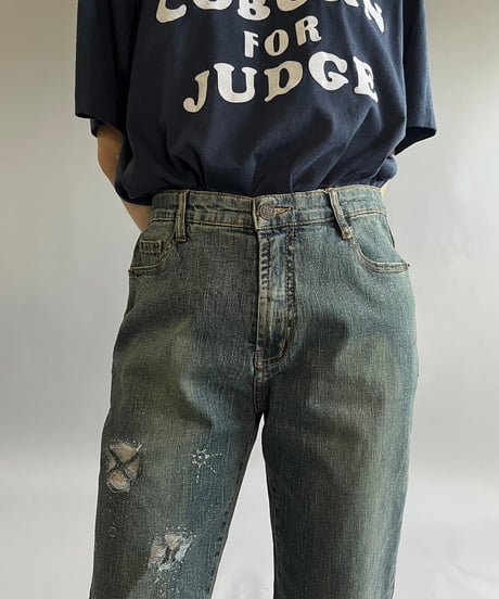 【USED 】Lame Flare Denim Pants/ 240824-046