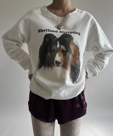 【USED】 Made in USA 90's Calcru Shetland Sheepdog Sweat /250215-009