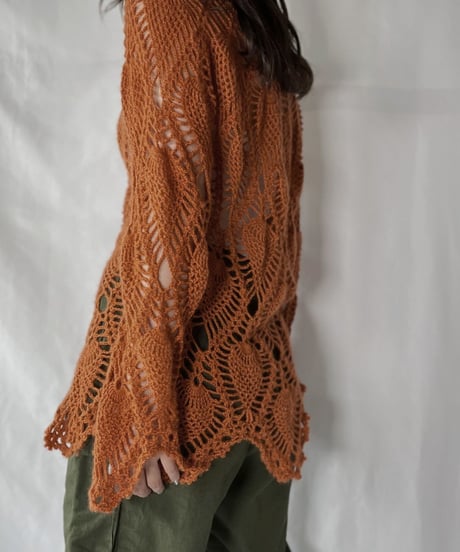 【USED】   Crochet Knit L/S Top①/210921-035