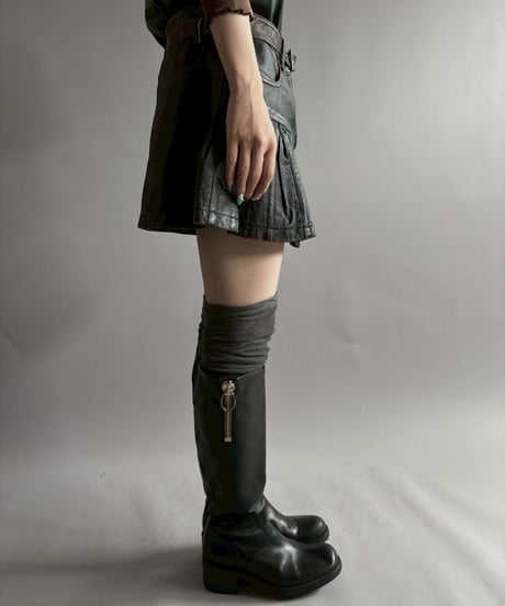 【USED】 Leather Mini Skirt/251004-009