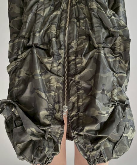 【USED】 MARITHE FRANCOIS GIRBAUD Camouflage Nylon Design Coat / 251227-017