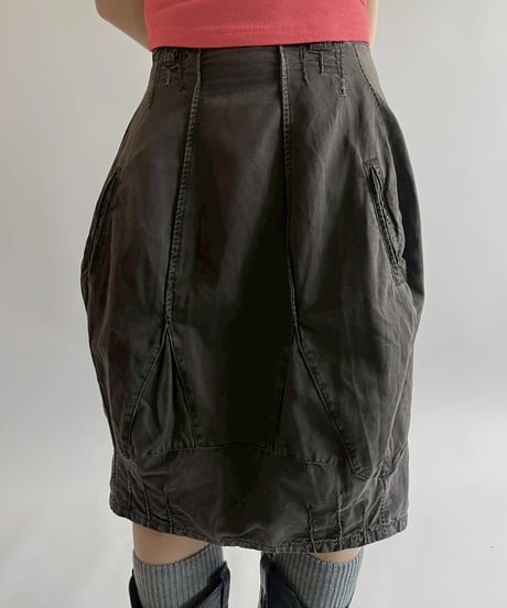 【USED】 MATITHE FRANCOIS GIRBAUD Made in ITALY 100% Linen Skirt  / 250517-012