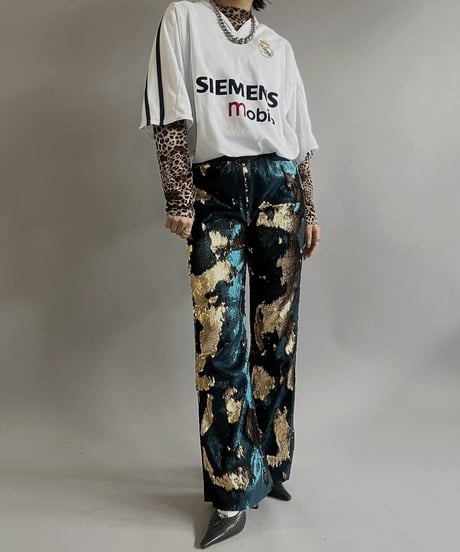 【USED】 Leopard Patterned Power Net Top  /240316-003